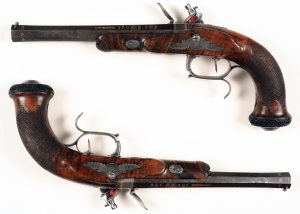 Pistolets après restauration vue côté contre-platine