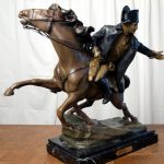 Peinture à l'huile illusionniste façon bronze patiné